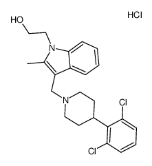 2-{3-[4-(2,6-dichloro-phenyl)-piperidin-1-ylmethyl]-2-methyl-indol-1-yl}-ethanol hydrochloride Structure