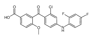 3-[2-chloro-4-(2,4-difluoro-phenylamino)-benzoyl]-4-methoxy-benzoic acid Structure