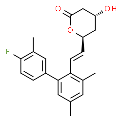 6-(2-(4'-Fluoro-3,3',5-trimethyl(1,1'-biphenyl)-2-yl)ethenyl)tetrahydro-4-hydroxy-2H-pyran-2-one (4alpha,6beta(E))-DL- Structure