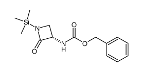 (3S)-(benzyloxycarbonyl)amino-1-trimethylsilyl-2-azetidinone结构式