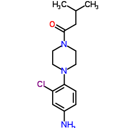 3-CHLORO-4-[4-(3-METHYLBUTANOYL)PIPERAZIN-1-YL]ANILINE结构式
