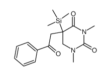 1,3-Dimethyl-5-(2-oxo-2-phenyl-ethyl)-5-trimethylsilanyl-dihydro-pyrimidine-2,4-dione Structure