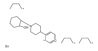(1S,2S)-2-[4-(4-tributylstannylphenyl)piperidin-1-yl]cyclohexan-1-ol结构式