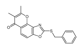 2-benzylsulfanyl-7,8-dimethylpyrano[2,3-e][1,3]benzoxazol-6-one结构式