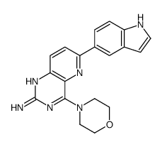 6-(1H-indol-5-yl)-4-morpholin-4-ylpyrido[3,2-d]pyrimidin-2-amine结构式