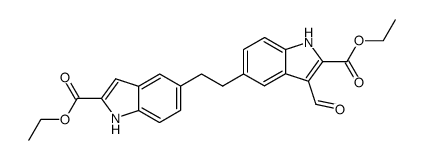 3-formyl-1,2-di-(2-ethoxycarbonylindol-5-yl)ethane结构式