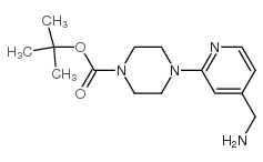 4-[4-(氨基甲基)-2-吡啶基]哌嗪, n1-boc结构式