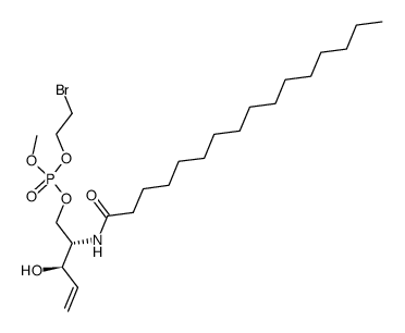 2-bromoethyl (2S)-N-(1-oxohexadecyl)amino-(3R)-hydroxy-4-pentenyl methyl phosphate Structure