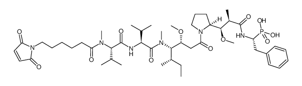 maleimidocaproyl-NMeVal-Val-Dil-Dap-phosphonophenylalanine结构式