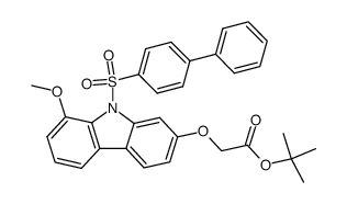 [9-(Biphenyl-4-sulfonyl)-8-methoxy-9H-carbazol-2-yloxy]-acetic acid tert-butyl ester结构式