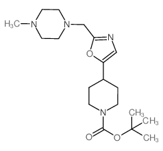 tert-butyl 4-(2-((4-methylpiperazin-1-yl)methyl)oxazol-5-yl)piperidine-1-carboxylate结构式