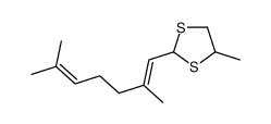 2-(2,6-dimethylhepta-1,5-dienyl)-4-methyl-1,3-dithiolane Structure