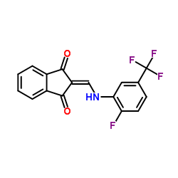 2-(((2-Fluoro-5-(trifluoromethyl)phenyl)amino)methylene)indane-1,3-dione Structure