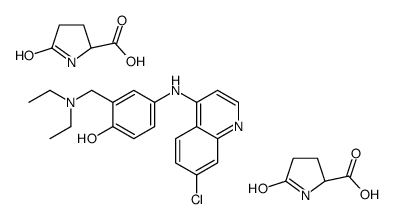 5-oxo-L-proline, compound with 4-[(7-chloro-4-quinolyl)amino]-α-(diethylamino)-o-cresol (2:1)结构式