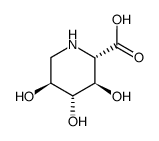 2(S)-carboxy-3(R),4(R),5(S)-trihydroxypiperidine Structure