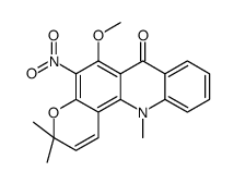 6-methoxy-3,3,12-trimethyl-5-nitropyrano[2,3-c]acridin-7-one结构式