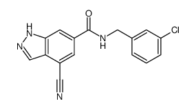 N-(3-Chlorobenzyl)-4-cyano-1H-indazole-6-carboxamide Structure