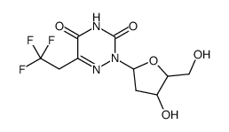 2-[(2R,4S,5R)-4-hydroxy-5-(hydroxymethyl)oxolan-2-yl]-6-(2,2,2-trifluoroethyl)-1,2,4-triazine-3,5-dione结构式