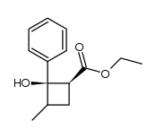 ethyl c-2-hydroxy-3-methyl-2-phenyl-r-1-cyclobutanecarboxylate Structure