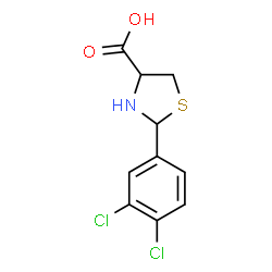 (R)-2-(3,4-DICHLORO-PHENYL)-THIAZOLIDINE-4-CARBOXYLIC ACID结构式