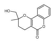 (2RS)-3,4-Dihydro-2-(hydroxymethyl)-2-methyl-2H,5H-pyrano[3,2-c][1]benzopyran-5-one结构式