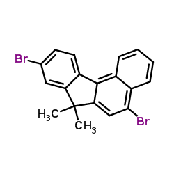 5,9-dibromo-7,7-dimethyl-7H-benzo[c]fluorene structure