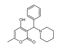 4-hydroxy-6-methyl-3-[phenyl(piperidin-1-yl)methyl]pyran-2-one Structure