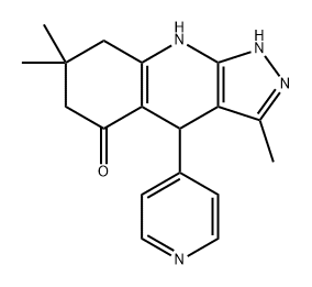 5H-Pyrazolo[3,4-b]quinolin-5-one, 1,4,6,7,8,9-hexahydro-3,7,7-trimethyl-4-(4-pyridinyl)- Structure