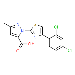 1-[4-(2,4-Dichlorophenyl)-1,3-thiazol-2-yl]-3-methyl-1H-pyrazole-5-carboxylic acid picture