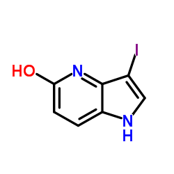 3-Iodo-1H-pyrrolo[3,2-b]pyridin-5-ol结构式