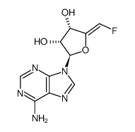 9-<5-Deoxy-5(Z)-fluoro-β-D-erythro-pent-4-enofuranosyl>adenine结构式