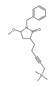 1-benzyl-5-methoxy-3-[5-(trimethylsilyl)-3-pentynyl]-2-pyrrolidinnone结构式