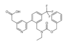 2-[5-[2-[[ethyl(phenylmethoxycarbonyl)amino]methyl]-4-(trifluoromethyl)phenyl]pyridin-3-yl]acetic acid结构式