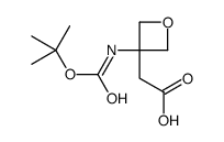 2-(3-((叔丁氧基羰基)氨基)氧杂环丁烷-3-基)乙酸结构式