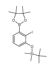 t-butyl[2-iodo-3-(4,4,5,5-tetramethyl-1,3,2-dioxaborolan-2-yl)phenoxy]dimethylsilane Structure