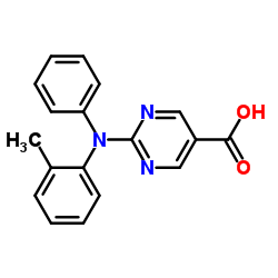 2-(N-(2-methylphenyl)anilino)pyrimidine-5-carboxylic acid结构式