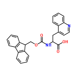 2-(9H-FLUOREN-9-YLMETHOXYCARBONYLAMINO)-3-QUINOLIN-4-YL-PROPIONIC ACID结构式