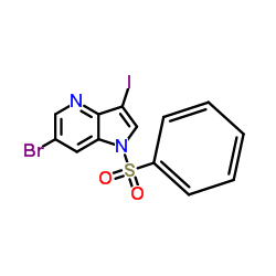 6-Bromo-3-iodo-1-(phenylsulfonyl)-1H-pyrrolo[3,2-b]pyridine Structure