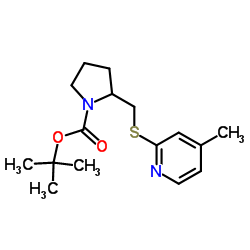 2-Methyl-2-propanyl 2-{[(4-methyl-2-pyridinyl)sulfanyl]methyl}-1-pyrrolidinecarboxylate结构式