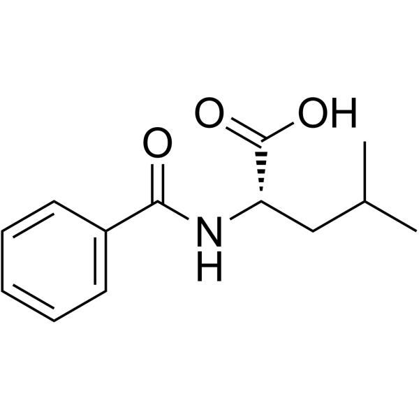 N-苯甲酰-L-亮氨酸结构式