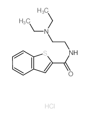 Benzo[b]thiophene-2-carboxamide,N-[2-(diethylamino)ethyl]-, hydrochloride (1:1)结构式