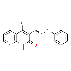 1,8-Naphthyridine-3-carboxaldehyde,1,2-dihydro-4-hydroxy-2-oxo-,3-(phenylhydrazone)(9CI) Structure