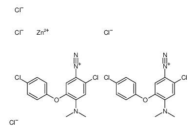 2-chloro-5-(4-chlorophenoxy)-4-dimethylaminobenzenediazonium tetrachlorozincate (2:1) structure