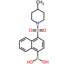 (4-((4-methylpiperidin-1-yl)sulfonyl)naphthalen-1-yl)boronic acid structure