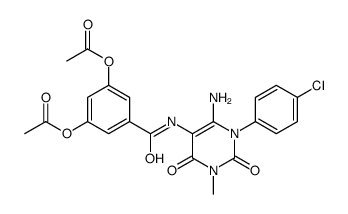 Benzamide,3,5-bis(acetyloxy)-N-[6-amino-1-(4-chlorophenyl)-1,2,3,4-tetrahydro-3-methyl-2,4-dioxo-5-pyrimidinyl]- Structure