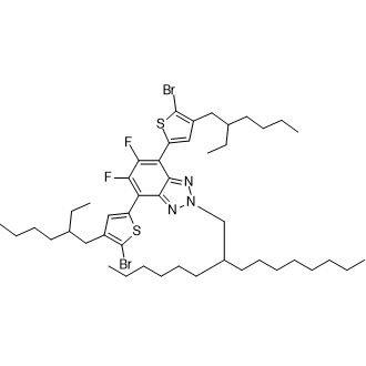 4,7-Bis[5-bromo-4-(2-ethylhexyl)-2-thienyl]-5,6-difluoro-2-(2-hexyldecyl)-2H-benzotriazole structure