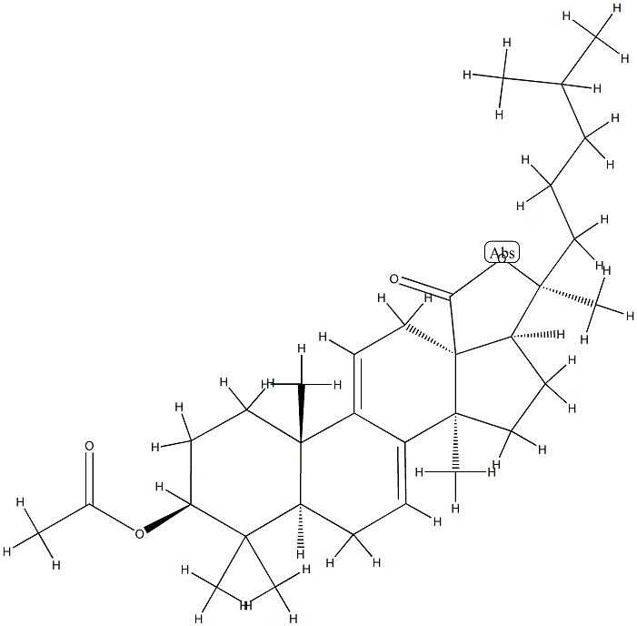 3β-(Acetyloxy)-20-hydroxy-5α-lanosta-7,9(11)-dien-18-oic acid γ-lactone Structure