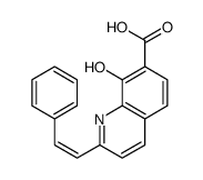 8-hydroxy-2-(2-phenylethenyl)quinoline-7-carboxylic acid Structure