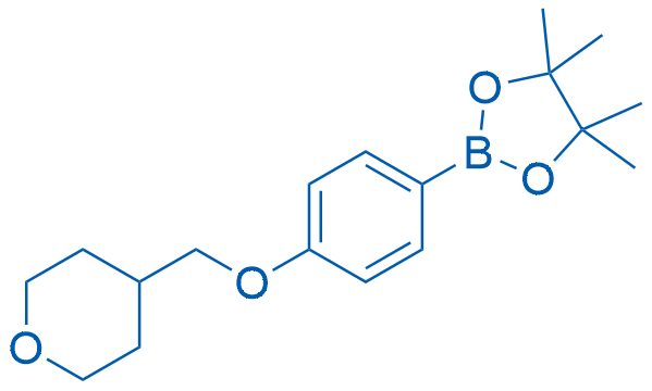 4,4,5,5-Tetramethyl-2-(4-((tetrahydro-2H-pyran-4-yl)methoxy)phenyl)-1,3,2-dioxaborolane Structure