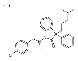 3-[1-[(4-chlorophenyl)methyl-methylamino]-2-oxo-3-phenylindol-3-yl]propyl-dimethylazanium,chloride Structure